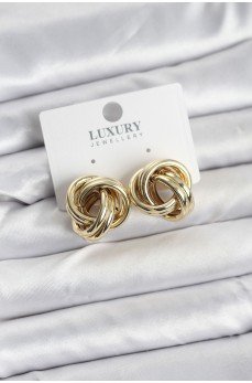 Pirinç Gold Renk Vintage Sarmal Model Kadın Küpe
