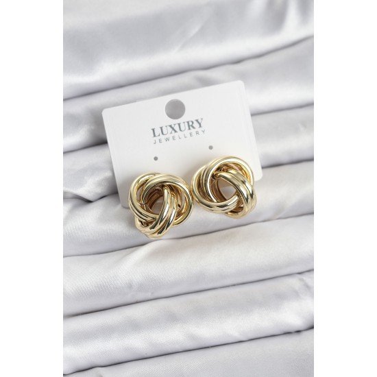 Pirinç Gold Renk Vintage Sarmal Model Kadın Küpe Pirinç Gold Renk Vintage Sarmal Model Kadın Küpe