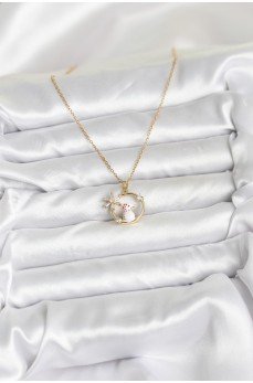 316L Çelik Zincir Gold Zirkon Taşlı Yılbaşı Temalı Kadın Kolye