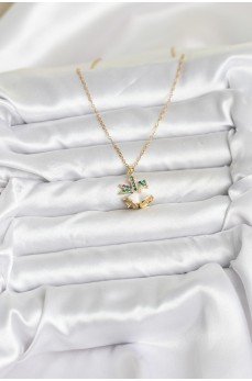 316L Çelik Zincir Gold Renk Chirtsmas Bell Model Yılbaşı Temalı Kadın Kolye