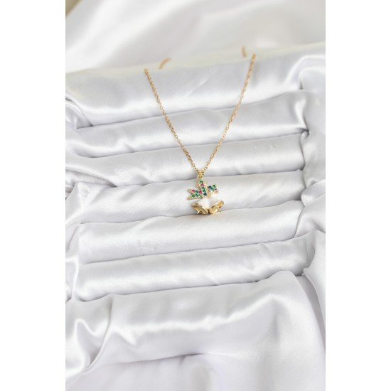 316L Çelik Zincir Gold Renk Chirtsmas Bell Model Yılbaşı Temalı Kadın Kolye