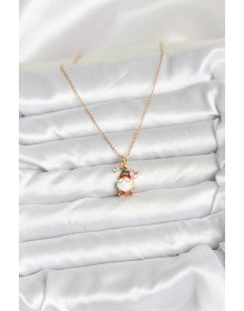 316L Çelik Zincir Gold Renk Yılbaşı Teması Kadın Kolye