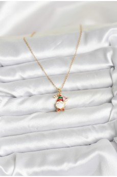 316L Çelik Zincir Gold Renk Yılbaşı Teması Kadın Kolye