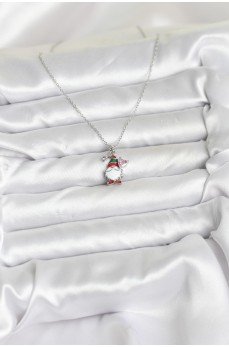 316L Çelik Zincir Gümüş Renk Yılbaşı Teması Kadın Kolye