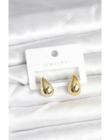 Gold Renk Damla Küpe 17 mm