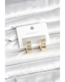 Pirinç Gold Renk Halka Kadın Küpe