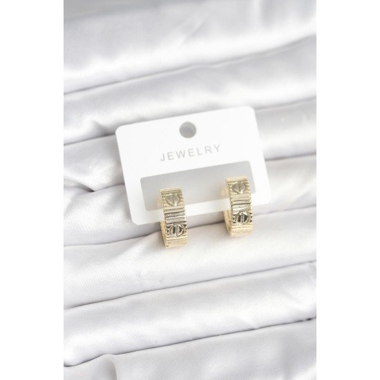 Pirinç Gold Renk Halka Kadın Küpe