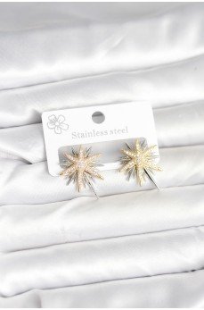 Pirinç Gümüş Renk Kutup Yıldızı Kadın Küpe