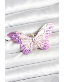 Lila Renk Kelebek Model Broş