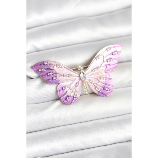 Lila Renk Kelebek Model Broş Lila Renk Kelebek Model Broş
