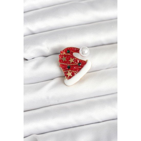 Kırmızı Şapka Model Yılbaşı Temalı Broş Kırmızı Şapka Model Yılbaşı Temalı Broş