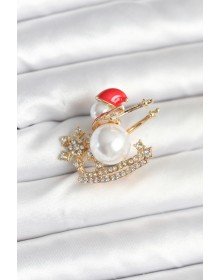 Kızaklı Kardan Adam Model Yılbaşı Temalı Broş