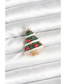 Süslü Çam Ağacı Model Yılbaşı Temalı Broş