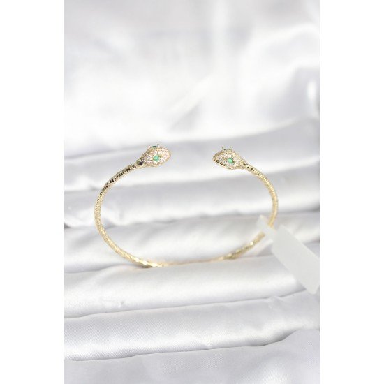 Pirinç Gold Renk Yılan Model Bileklik