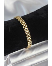 316L Çelik Gold Renk 7 mm Kalınlık Erkek Bileklik