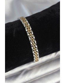 316L Çelik 7 mm Kalınlıkta Gold ve Gümüş Renkli Erkek Bileklik