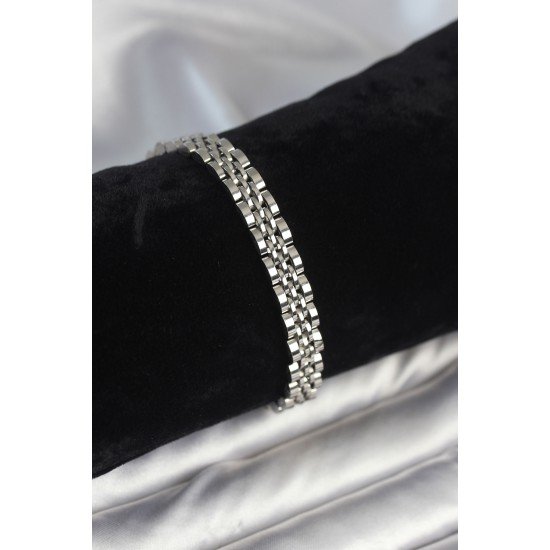 316L Çelik 7 mm Kalınlıkta Gümüş Renkli Erkek Bileklik 316L Çelik 7 mm Kalınlıkta Gümüş Renkli Erkek Bileklik