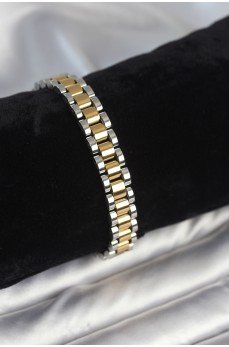 316L Çelik Gold ve Gümüş Renk 9 mm Kalınlık Erkek Bileklik 316L Çelik Gold ve Gümüş Renk 9 mm Kalınlık Erkek Bileklik
