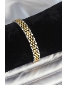 316L Çelik 9 mm Kalınlıkta Gold ve Gümüş Renkli Erkek Bileklik