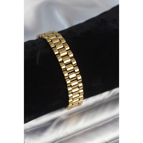 316L Çelik Gold Renk 12 mm Kalınlık Erkek Bileklik 316L Çelik Gold Renk 12 mm Kalınlık Erkek Bileklik