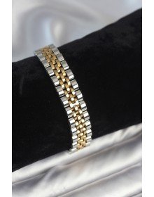 316L Çelik 12 mm Kalınlıkta Gold ve Gümüş Renkli Erkek Bileklik