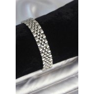 316L Çelik 12 mm Kalınlıkta Gümüş Renkli Erkek Bileklik