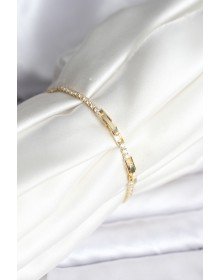 Yılan Model Zirkon Taşlı Gold Renk Pirinç Su Yolu Kadın Bileklik