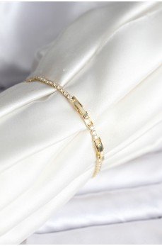 Kutup Yıldızı Model Zirkon Taşlı Gold Renk Su Yolu Kadın Bileklik