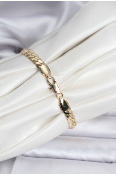 14K Gold Renk Kaplama Ezme Zincir Model Kadın Bileklik