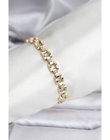 14K Gold Renk Kaplama Zirkon Taşlı CM Kadın Bileklik