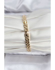 14K Gold Renk Kaplama Zirkon Kare Taşlı CM Kadın Bileklik