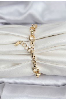 14K Gold Renk Kaplama Lazerli Zincir Model CM Kadın Bileklik