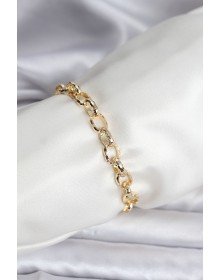 14K Gold Renk Kaplama Lazerli Zincir Model CM Kadın Bileklik