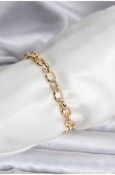 14K Gold Renk Kaplama Lazerli Zincir Model CM Kadın Bileklik