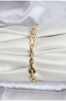 14K Gold Renk Kaplama Zirkon Taşlı Model CM Kadın Bileklik 14K Gold Renk Kaplama Zirkon Taşlı Model CM Kadın Bileklik