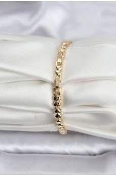 14K Gold Renk Kaplama Kalp Model CM Kadın Bileklik