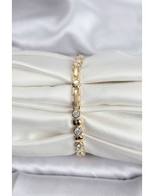 14K Gold Renk Kaplama Zirkon Taşlı CM Kadın Bileklik