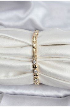 14K Gold Renk Kaplama Zirkon Taşlı CM Kadın Bileklik