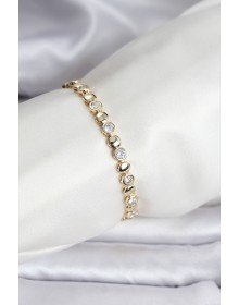 14K Gold Renk Kaplama Zirkon Taşlı CM Kadın Bileklik