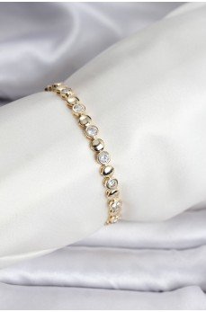 14K Gold Renk Kaplama Zirkon Taşlı CM Kadın Bileklik