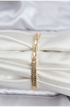 14K Gold Renk Kaplama Başak Model Zirkon Taşlı CM Kadın Bileklik