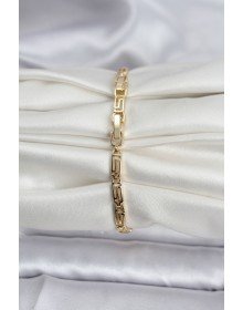 14K Gold Renk Kaplama Zirkon Taşlı Baget Model CM Kadın Bileklik