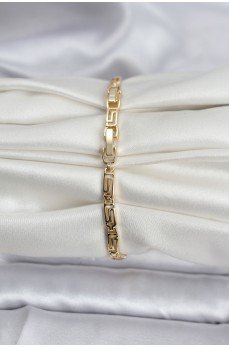 14K Gold Renk Kaplama Zirkon Taşlı Baget Model CM Kadın Bileklik