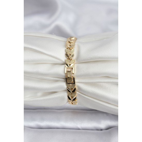 14K Gold Renk Kaplama Başak Model CM Kadın Bileklik