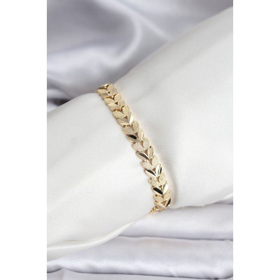14K Gold Renk Kaplama Başak Model CM Kadın Bileklik