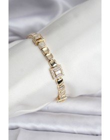 14K Gold Renk Kaplama Zirkon Taşlı CM Kadın Bileklik