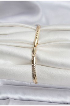 14K Gold Renk Kaplama Lazer Ezme Zincir Model CM Kadın Bileklik