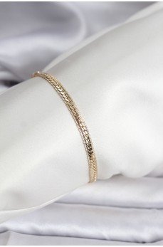 14K Gold Renk Kaplama Lazer Ezme Zincir Model CM Kadın Bileklik