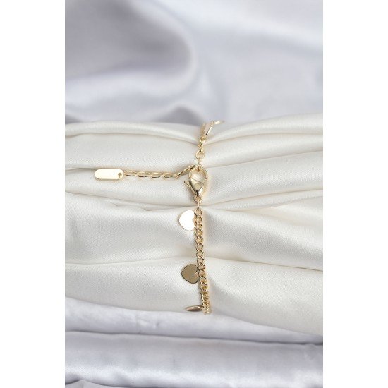 14K Gold Renk Kaplama Kalpli Model CM Kadın Bileklik 14K Gold Renk Kaplama Kalpli Model CM Kadın Bileklik