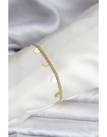 14K Gold Renk Kaplama Kalpli Model CM Kadın Bileklik